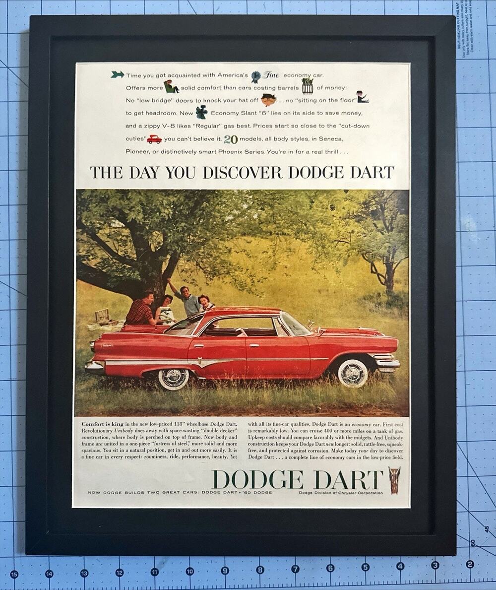 FRAMED 1959 Origina Magazine Ad Car The Day You Discover DODGE Dart